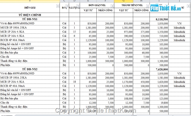 File thiết kế Bản tính toán thiết kế hệ thống điện công trình