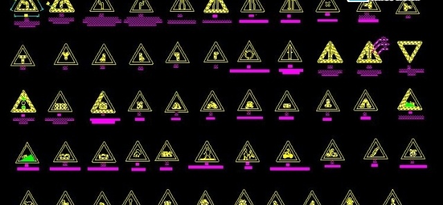 Bản vẽ autocad các loại biển báo giao thông - Ảnh 5