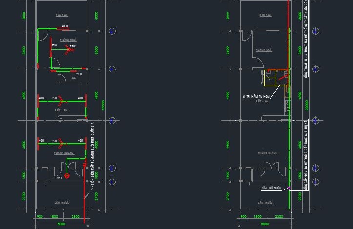 Bản vẽ autocad Nhà cấp 4 đầy đủ chức năng sử dụng mặt bằng, mặt cắt, mặt đứng - Ảnh 2