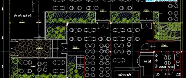 File thiết kế Bản vẽ cad chi tiết quán cà phê