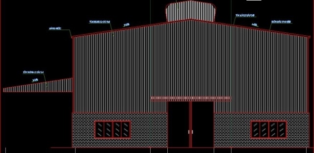 File thiết kế Bản vẽ cad kết cấu Nhà xưởng kích thước 20x70m
