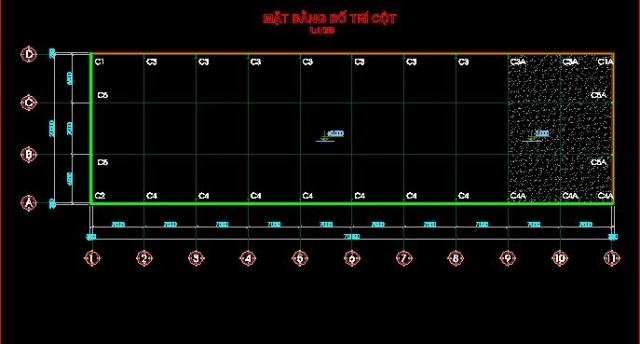 Bản vẽ cad kết cấu Nhà xưởng kích thước 20x70m - Ảnh 2