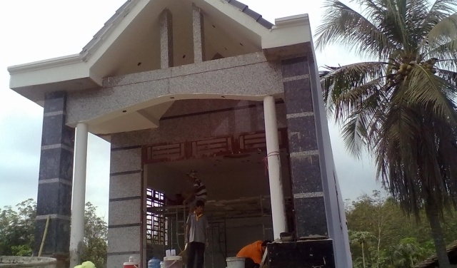 File thiết kế Bản vẽ cad Kiến trúc ngôi nhà trệt mái ngói kích thước 5,4x25,4m