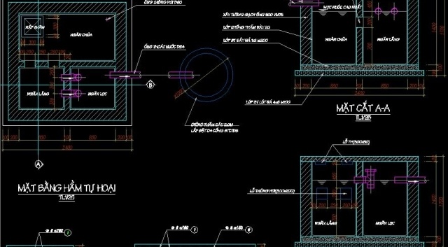 Bản vẽ cad Kiến trúc ngôi nhà trệt mái ngói kích thước 5,4x25,4m - Ảnh 2