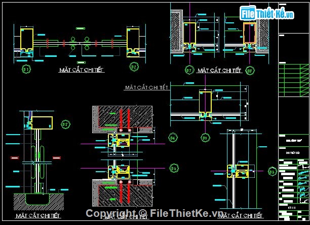 Bản vẽ cấu tạo chi tiết cửa kính và cửa số khung nhôm cửa thăm thép - Ảnh 2