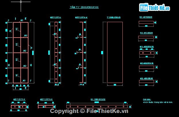 Bản vẽ Cấu tạo chi tiết tấm ván khuôn thi công mố trụ cầu - Ảnh 3