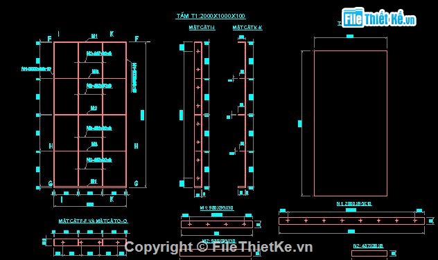 Bản vẽ Cấu tạo chi tiết tấm ván khuôn thi công mố trụ cầu - Ảnh 4