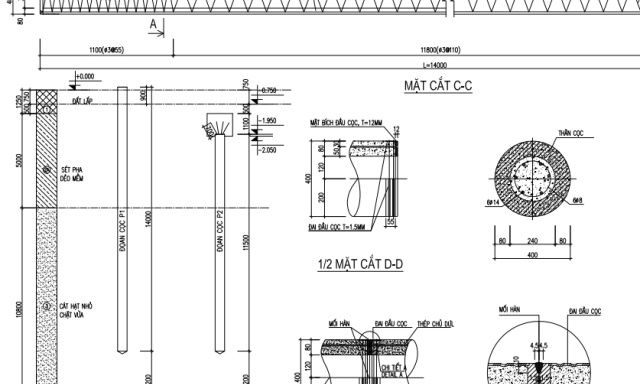 File thiết kế Bản vẽ cọc ly tâm dự ứng lực