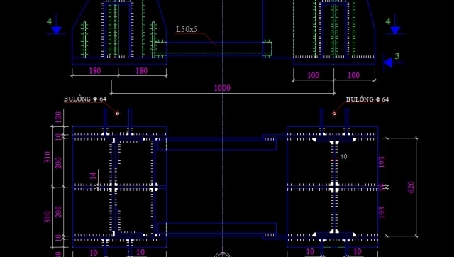 File thiết kế Bản vẽ kết cấu cho cấu tạo nhà khung thép