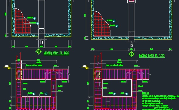 BẢN VẼ KẾT MÓNG ĐƠN LỆCH TÂM - Ảnh 2