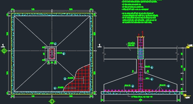 BẢN VẼ KẾT MÓNG ĐƠN LỆCH TÂM - Ảnh 3