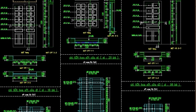 Bản vẽ thiết kế các mẫu bản vẽ cửa, vách kính - Ảnh 2