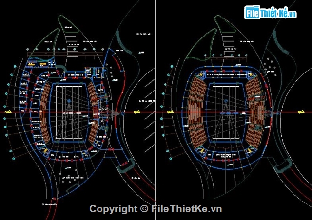 Bản vẽ thiết kế mặt bằng bể bơi nhà thi đấu