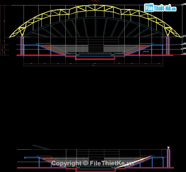 Bản vẽ thiết kế mặt bằng bể bơi nhà thi đấu - Ảnh 3