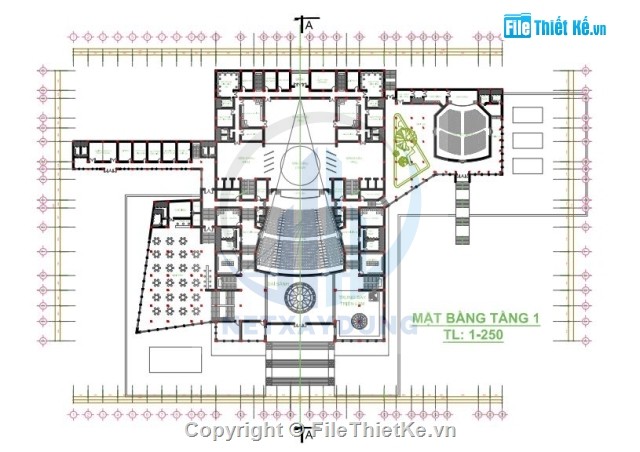 Đồ án CAD Nhà hát kích thước 45x82.2m - Ảnh 2