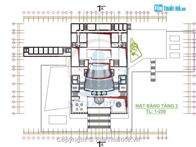 Đồ án CAD Nhà hát kích thước 45x82.2m - Ảnh 3