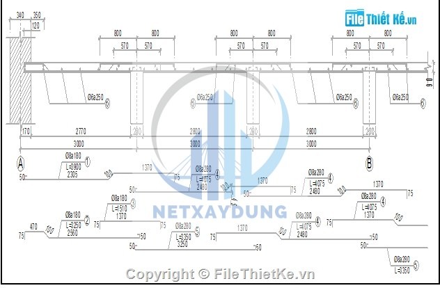 File thiết kế Đồ án mẫu bê tông cốt thép 1 bằng autocad