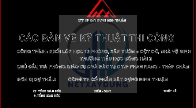 File thiết kế File cad Bản vẽ biện pháp thi công trường trung học cơ sở Đông Hải
