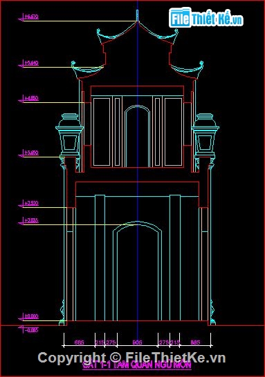 File cad bản vẽ mặt đứng, mặt bằng chùa một cột - Ảnh 3