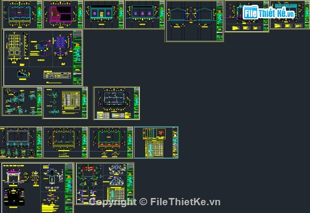 File thiết kế File cad Bản vẽ thiết kế đền thờ đẹp