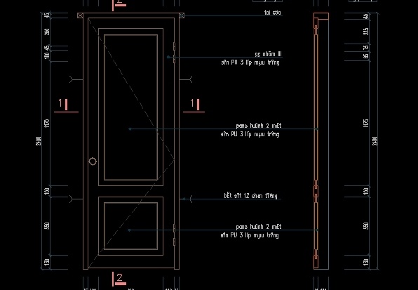 File thiết kế File cad Chi tiết cửa gỗ 1 cánh đẹp