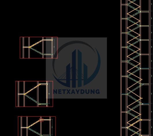 File thiết kế File cad Chi tiết liên kết cầu thang thoát hiểm bằng thép