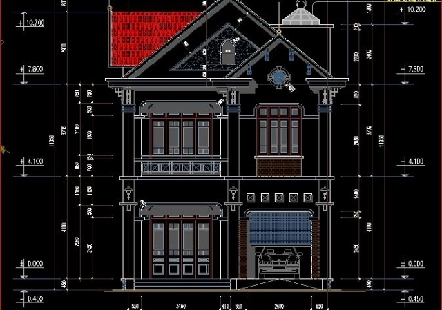 File cad kiến trúc bản vẽ Biệt thự vườn kích thước 8m x 15m - Ảnh 3