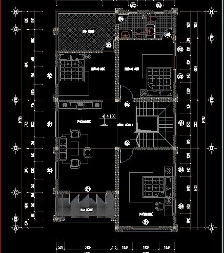 File cad kiến trúc bản vẽ Biệt thự vườn kích thước 8m x 15m - Ảnh 5