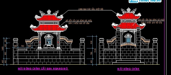 File cad lăng mộ đá đôi kích thước 7x4,1m - Ảnh 2