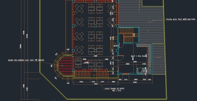 File cad Mặt bằng quán cafe - Ảnh 2