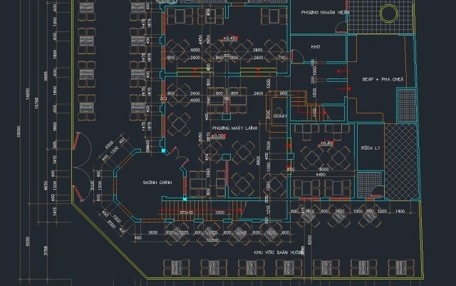 File cad Mặt bằng quán cafe - Ảnh 3