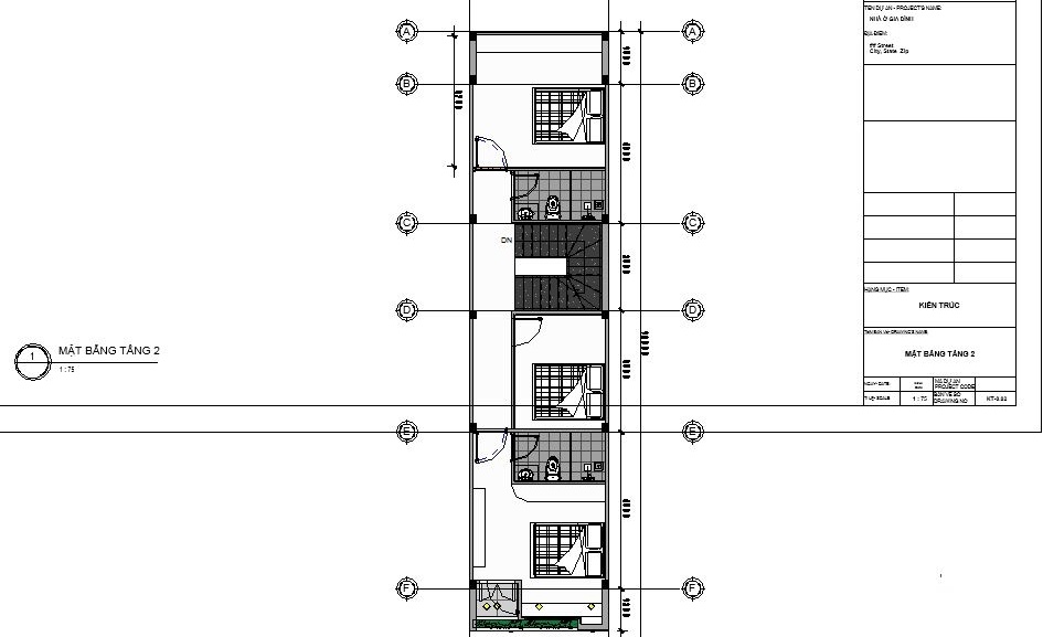 File thiết kế File revit nhà phố 3 tầng 4x18m miễn phí