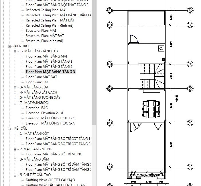 File revit nhà phố 3 tầng 4x18m miễn phí - Ảnh 2