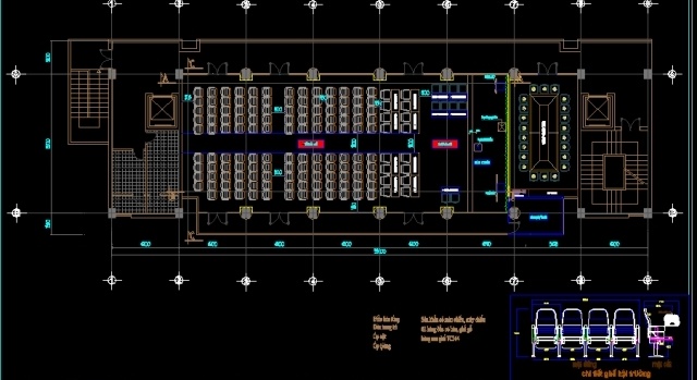 File thiết kế Hồ sơ thiết kế hội trường bằng Autocad