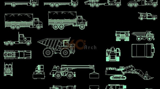 Tổng hợp thư viện autocad về Máy móc xây dựng và ô tô các loại - Ảnh 3